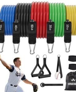 Alternative view of WHATAFIT Resistance Bands, Exercise Bands，Resistance Bands for Working Out, Work Out Bands with Handles for Men and Women Fitness, Strength Trainin...