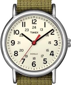 Alternative view of Timex Weekender 38mm Unisex Analog Watch | INDIGLO Backlight | Adjustable Durable Nylon Fabric Slip Through Strap | 24 Hour Time