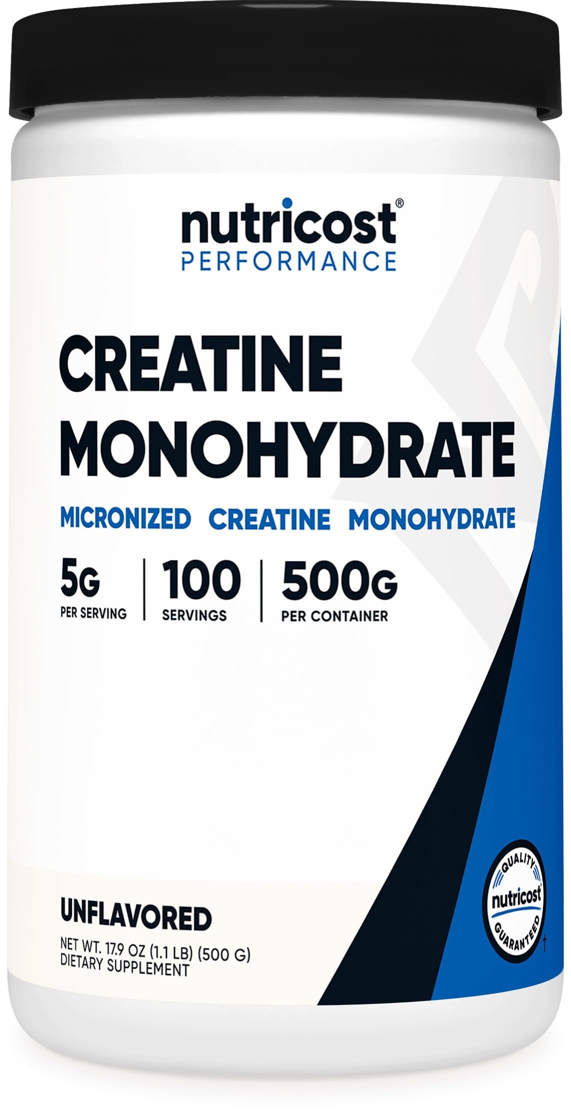 Nutricost Creatine Monohydrate Micronized Powder 500G, 5000mg Per Serv (5g) – 100 Servings, 17.9 Oz