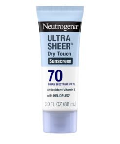 Neutrogena Ultra Sheer Dry-Touch Sunscreen Lotion SPF 70, Broad Spectrum, Water Resistant 80 Min, Oil-Free, Oxybenzone-Free, Non-Comedogenic, Matte...