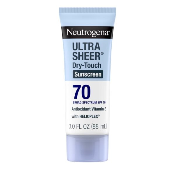 Neutrogena Ultra Sheer Dry-Touch Sunscreen Lotion SPF 70, Broad Spectrum, Water Resistant 80 Min, Oil-Free, Oxybenzone-Free, Non-Comedogenic, Matte…