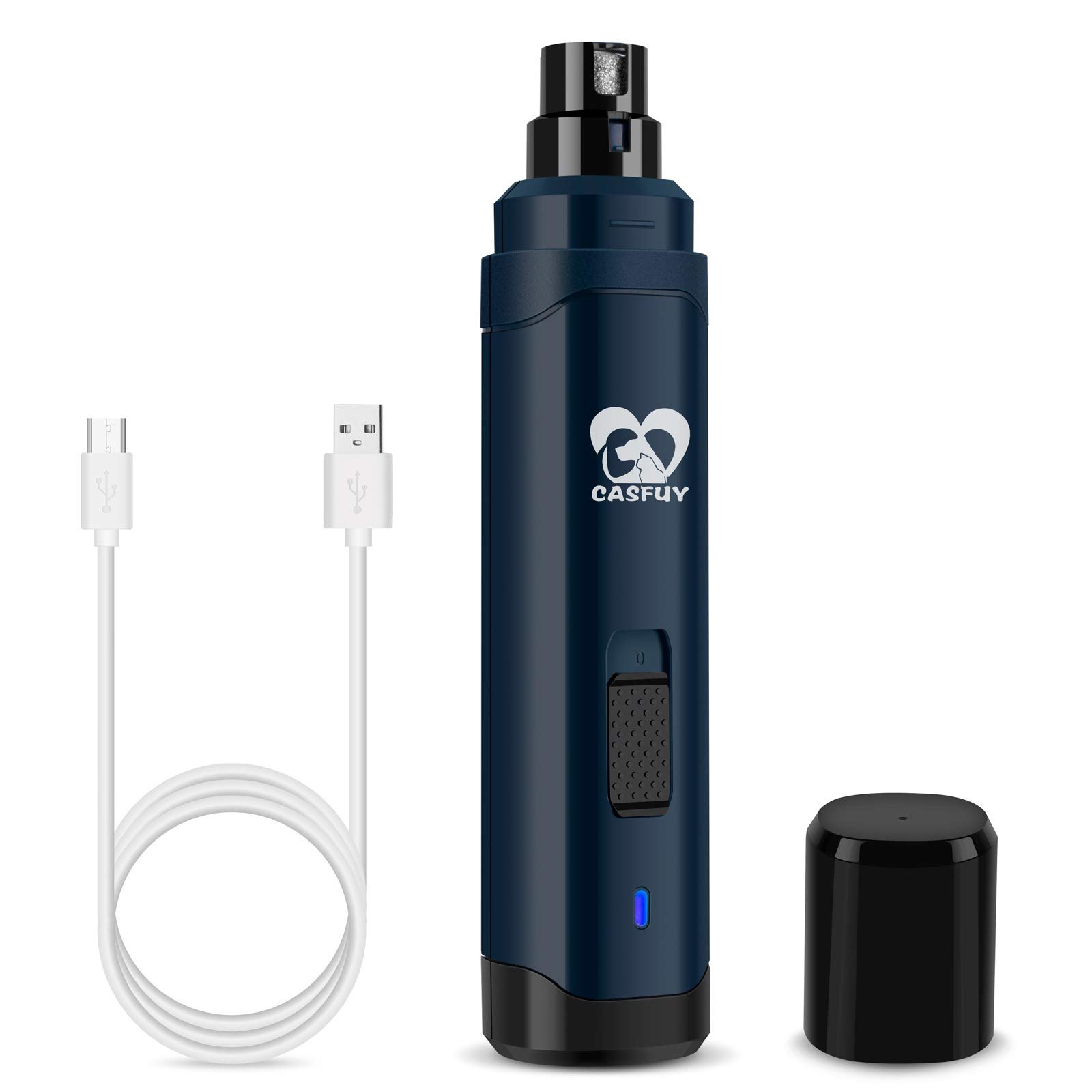 Casfuy Dog Nail Grinder Upgraded – Professional 2-Speed Electric Rechargeable Pet Nail Trimmer Painless Paws Grooming & Smoothing for Small Medium …