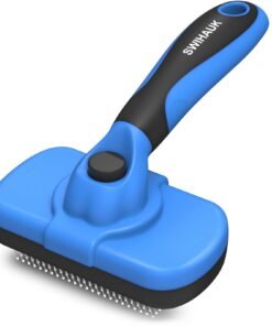Swihauk Self Cleaning Slicker Brush - Skin Friendly Deshedding Grooming Tool for Dogs & Cats, Suitable for Shedding & Haired Pets, with Pet Supplie...