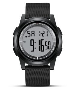 HANPOSH Mens Digital Watch Ultra Thin Minimalist Sports Waterproof Outdoor LED Screen Large Face Wrist Watches for Men with Back Light Alarm Date S...