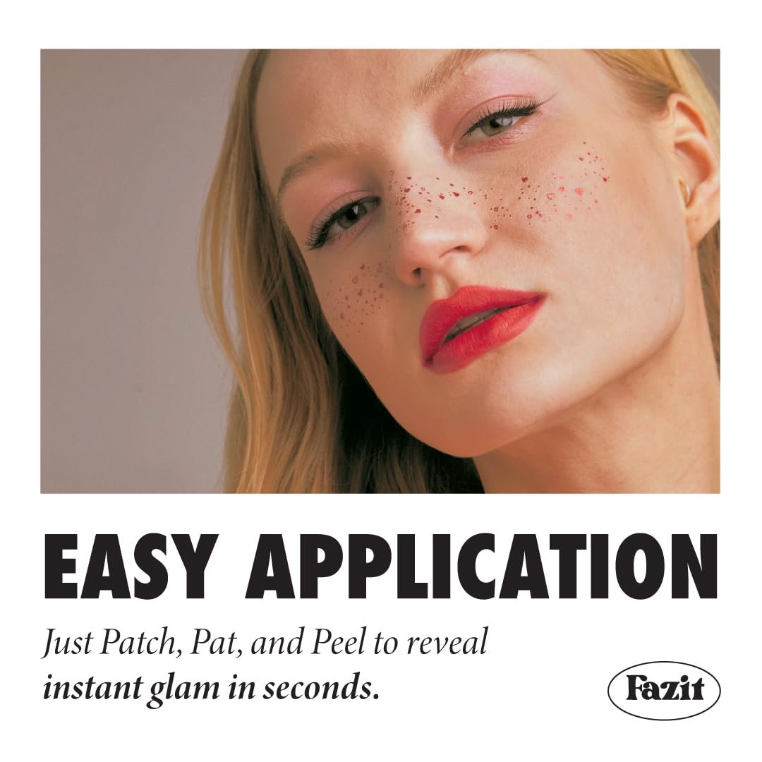 Fazit Makeup Patches - Sweetheart Speckles - Glow Up Make-Up Patches - Cute Glitter Makeup Accessories for Women - Cosmetic Glitter for Face - Image 9