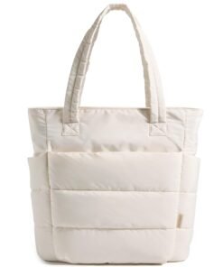BAGSMART Tote Bag for Women, Lightweight Puffy Tote Bag with Compartments Shoulder Bag Handbag for Travel, Work, Gym | Lightweight, Puffy, Quilted,...