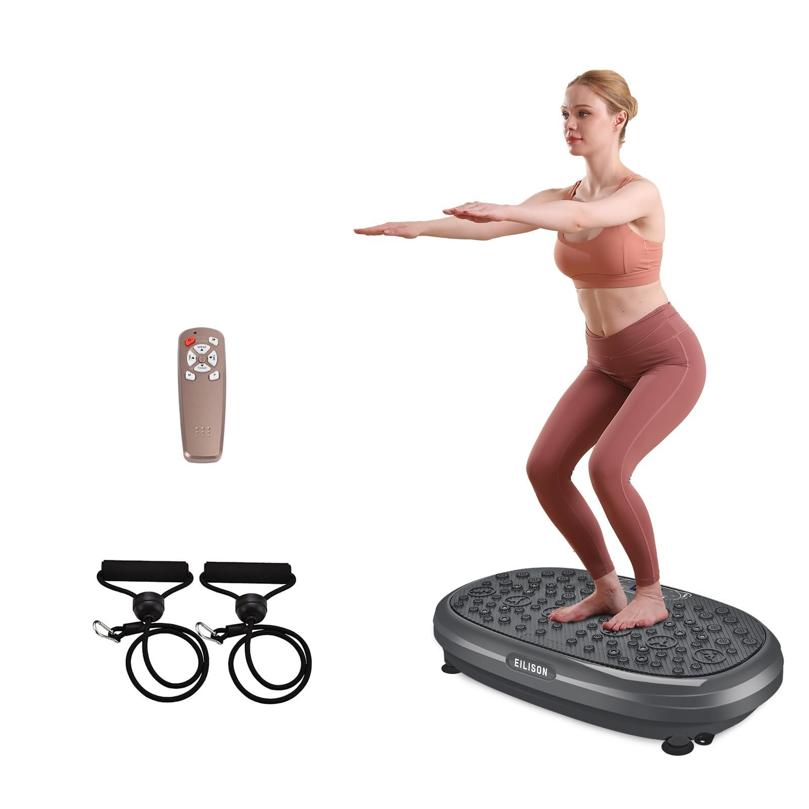 EILISON FitMaxx 3D XL Vibration Plate Exercise Machine – Whole Body Workout Vibration Platform w/Loop Bands – Lymphatic Drainage Machine for Weight…