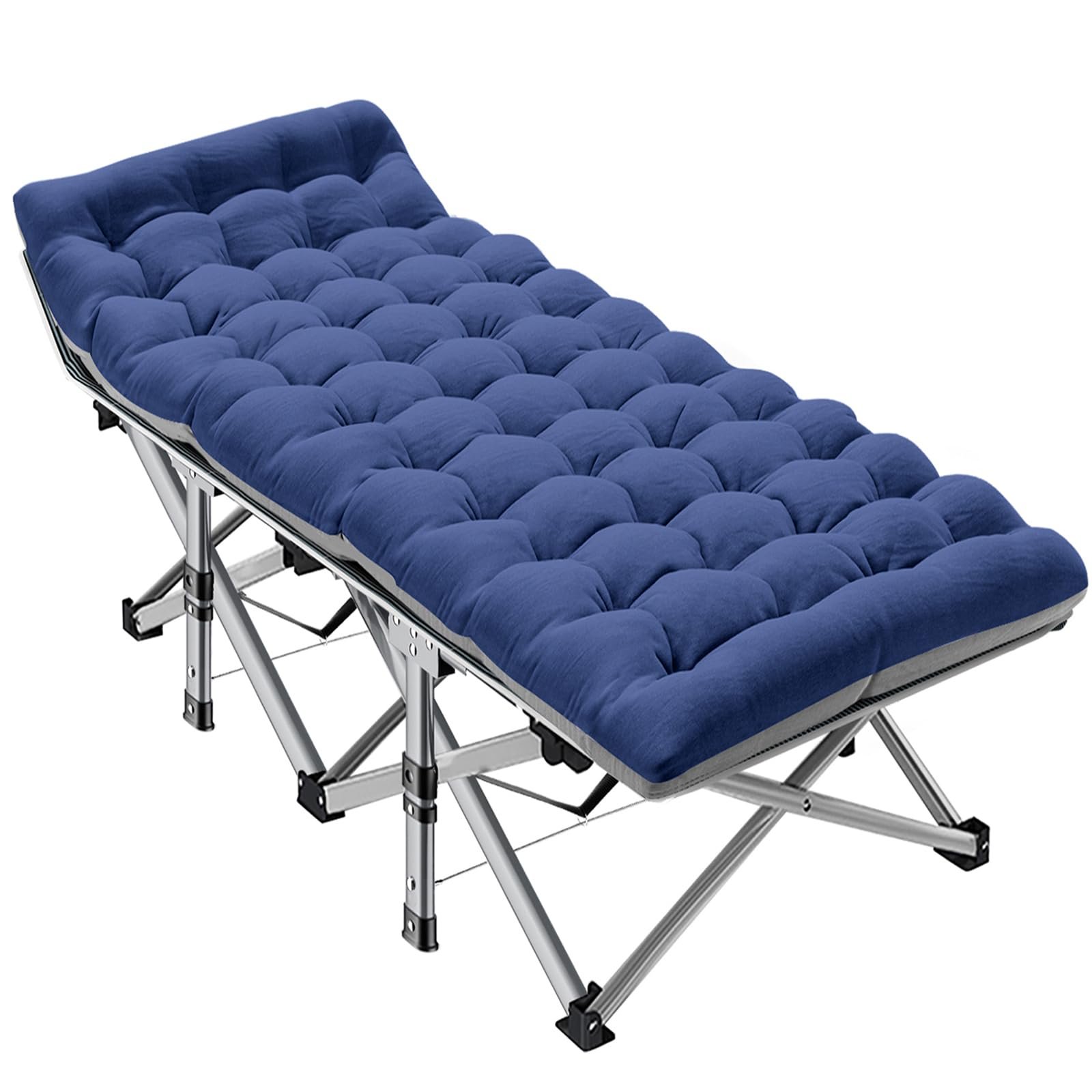 ABORON Camping Cot for Adult 28″ Extra Wide, Heavy-Duty 1200D Oxford Cot for Sleeping, Portable Folding Camp Bed with Mat & Carry Bag