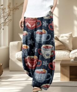 Alternative view of Women's Multicolor Mid-Calf Length Patchwork Style Harem Pants, Casual, Spring/Summer