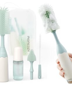 Momcozy Bottle Brush Kit, Innovative Push-Press Design for Better Cleaning - Baby Bottle Cleaner Brush for Baby Bottle, Breast Pumps, Nipples, and ...