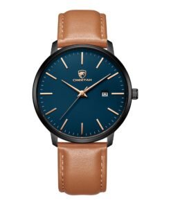 CHEETAH Minimalist Waterproof Quartz Watches for Men with Leather Strap, Auto Date