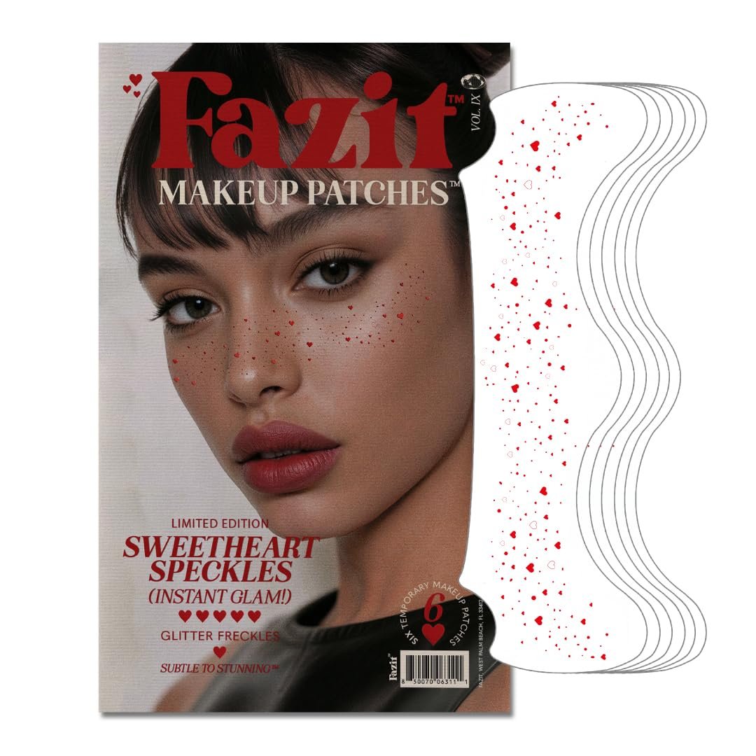 Fazit Makeup Patches - Sweetheart Speckles - Glow Up Make-Up Patches - Cute Glitter Makeup Accessories for Women - Cosmetic Glitter for Face