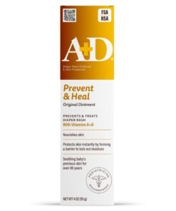 A+D Original Diaper Rash Ointment Prevents & Treats Diaper Rash, Moisturizing Skin Protectant with Vitamins A & D, Healing Skin Ointment for Dry an...
