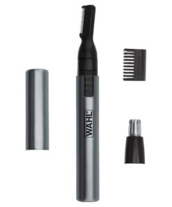 Wahl Micro Groomsman Battery Personal Trimmer for Hygienic Grooming with Rinseable, Interchangeable Heads for Eyebrows, Neckline, Nose, Ears, & Oth...