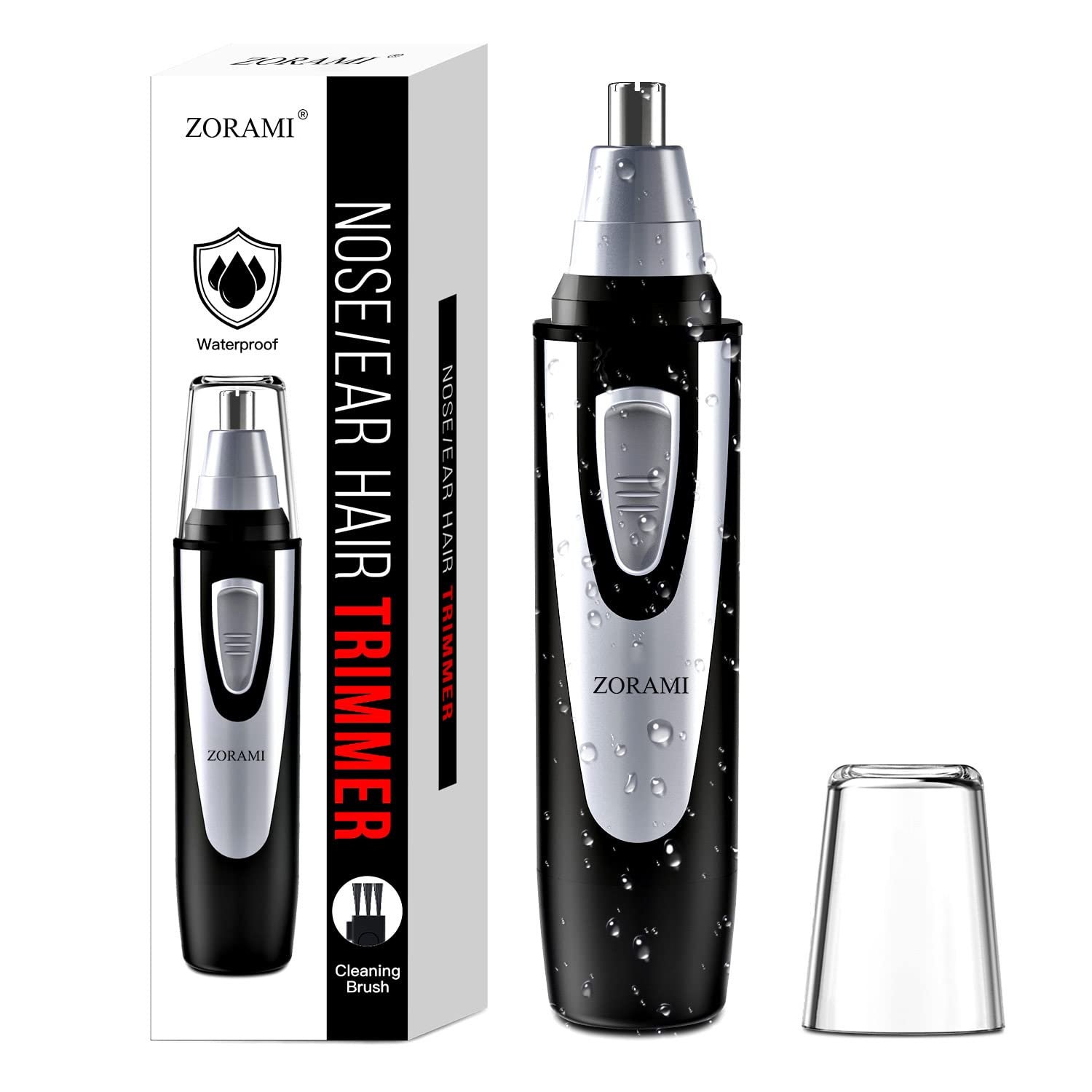 Ear and Nose Hair Trimmer Clipper – 2025 Professional Painless Eyebrow & Facial Hair Trimmer for Men Women, Battery-Operated Trimmer with IPX7 Wate…
