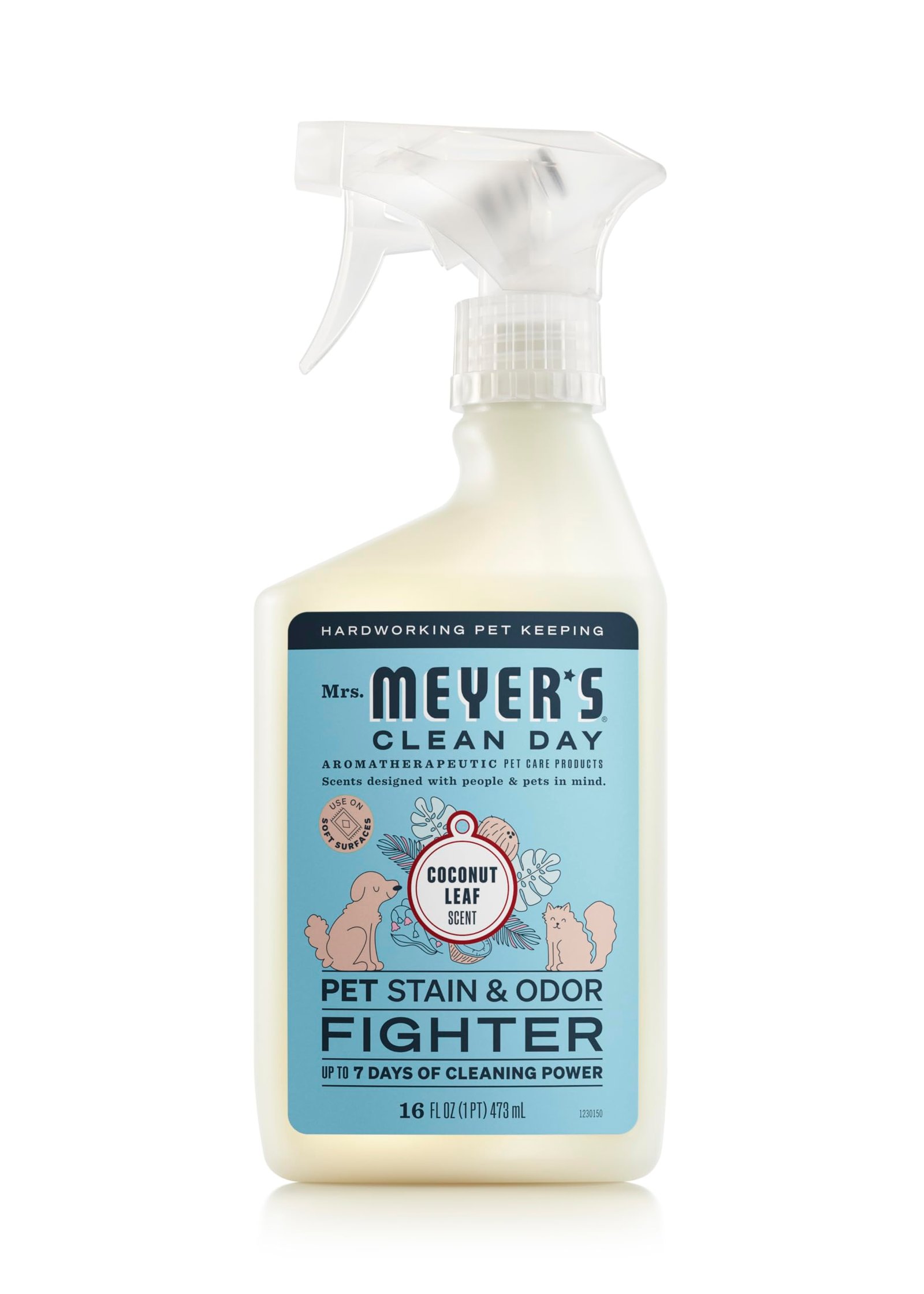 Mrs. MEYER’S CLEAN DAY Pet Stain & Odor Fighter, Coconut Leaf Scent, 16oz