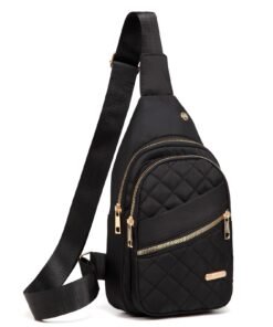 Small Sling Backpack for Women, Chest Bag Daypack Crossbody for Travel Sport Running Hiking Black