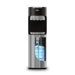 Brio Bottom Loading Water Cooler Dispenser for 5 Gallon Bottles – 3 Temperatures with Hot, Room & Cold Spouts, Child Safety Lock, LED Display with …