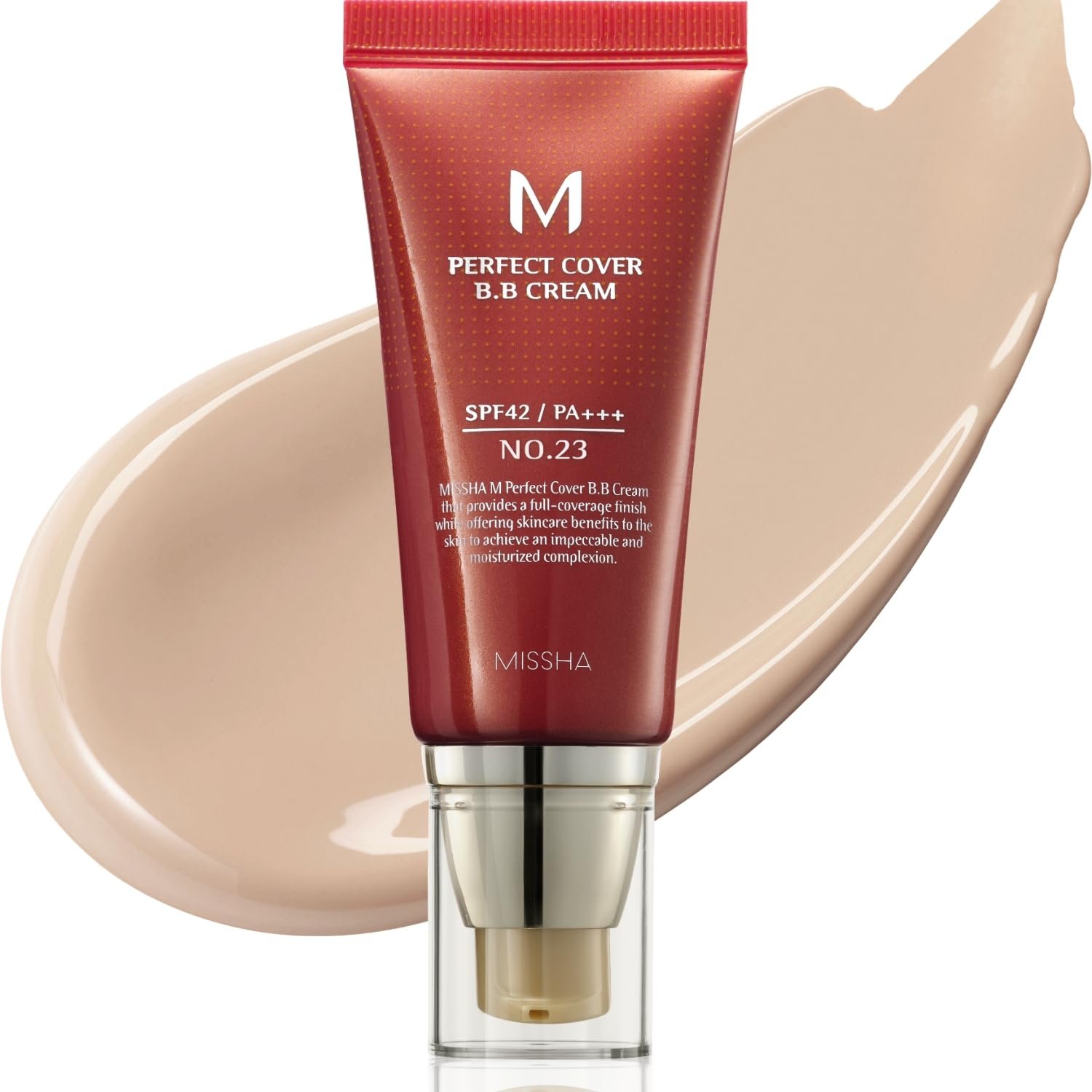 MISSHA M Perfect Cover BB Cream No.23 Natural Beige -Light/Medium with Cool/Neutral Undertone SPF 42 PA +++ 1.69 Fl Oz – Tinted Moisturizer for fac…