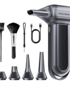 WOLFBOX MF100 Electric Air Duster-150000RPM Super Power Cordless Air Duster, Rechargeable Brushless Motor Durable Blower, 3-Gear Adjustable Dust Bl...