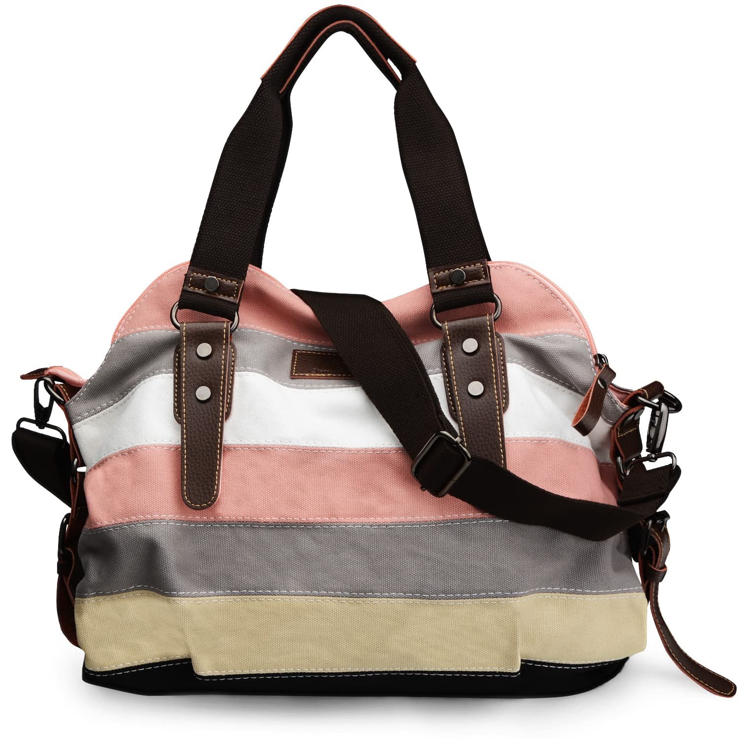Canvas Handbag Multi-Color Striped Lattice Cross Body Shoulder Purse Bag Tote-Handbag for Women | Striped, Lattice, Shoulder, Purse, Bag, Striped