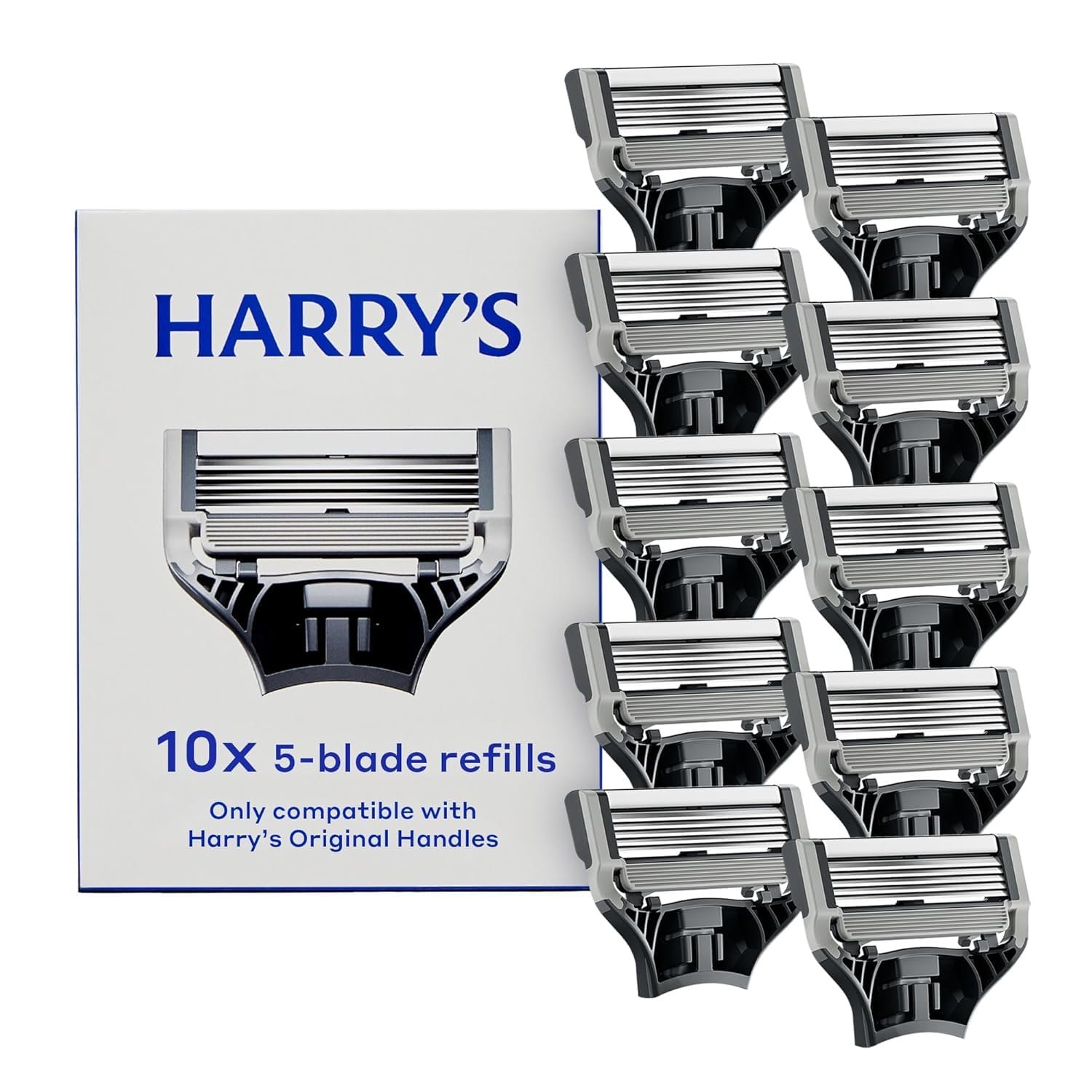 Harry’s Original Razor Blades for Men – 10 Count – Premium Razor Blade Refill Cartridges – German Engineered