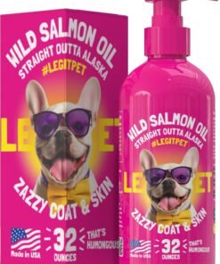 Wild Alaskan Salmon Oil for Dogs & Cats - Pure Fish Omega 3 6 9 Liquid EPA DHA Fatty Acids - Skin & Coat Supplement - Supports Joint Function, Brai...