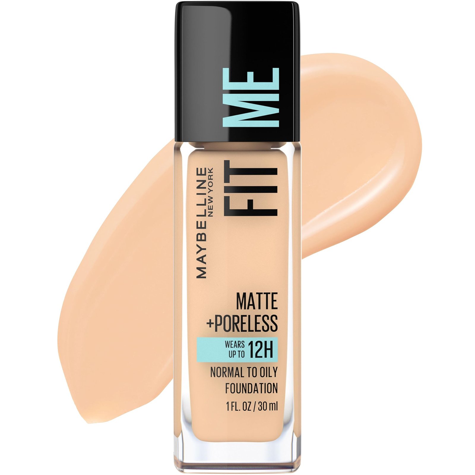 Maybelline Fit Me Matte + Poreless Liquid Oil-Free Foundation Makeup, Classic Ivory, 1 Count