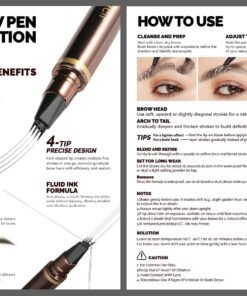 Alternative view of 2 Pack Eyebrow Pen, Waterproof Microblading Eyebrow Pencil, 4 Tip Precise Eye Brow Makeup Pen for Women to Effortlessly Create Hair Like Natural Br...