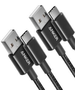 Anker Cable [2 Pack 3ft], USB A to USB C Cable for iPhone 17 Series,Samsung Galaxy S10 S10+, LG V30, Beats Fit Pro and More (Black).