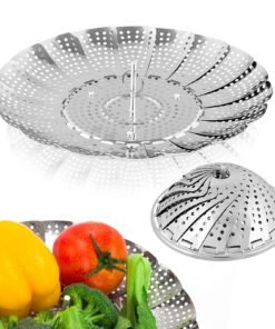 Vegetable Steamer Basket, Premium Stainless Steel Veggie Steamer Basket - Folding Expandable Steamers to Fits Various Size Pot Small by SAYFINE (5....