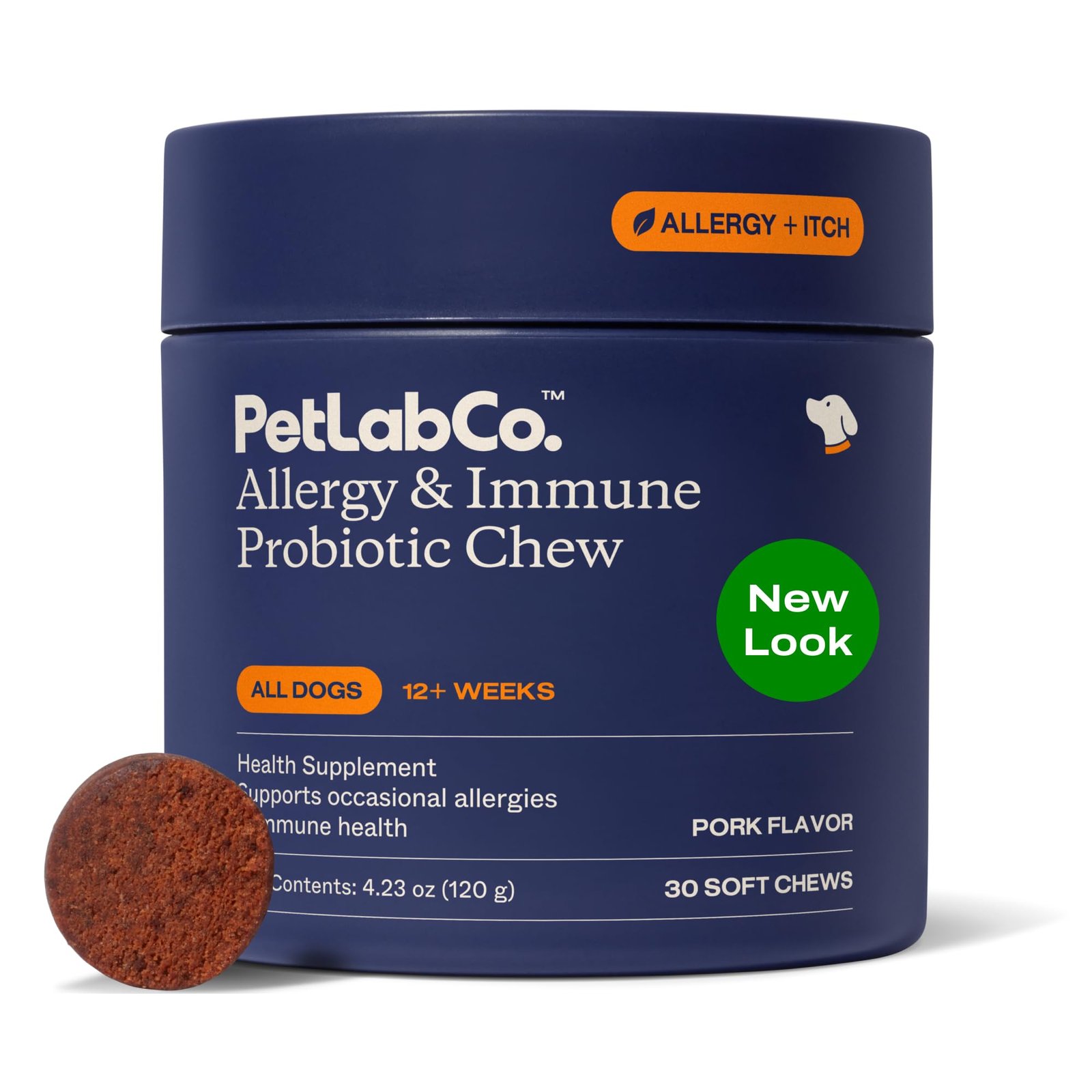 PetLab Co. Allergy & Immune Probiotics for Dogs, Support Seasonal Allergies, Gut & Digestive Health – Pork Flavor – 30 Soft Chews – Packaging May Vary