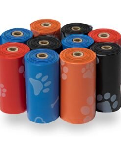 Best Pet Supplies Dog Poop Bags (150 Bags) for Waste Refuse Cleanup, Doggy Roll Replacements for Outdoor Puppy Walking and Travel, Leak Proof and T...