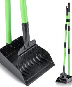 MXF Pooper Scooper, Dog Pooper Scooper Long Handle Stainless Metal Tray and Rake Set for Medium Small Dogs Heavy Duty - Use on Grass, Dirt or Grave...