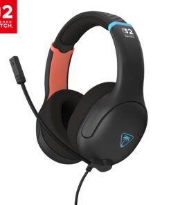 Turtle Beach Airlite Fit Wired Gaming Headset – Officially Licensed for Nintendo Switch 2, Nintendo Switch, Durable, Lightweight, Charcoal Blue/Red
