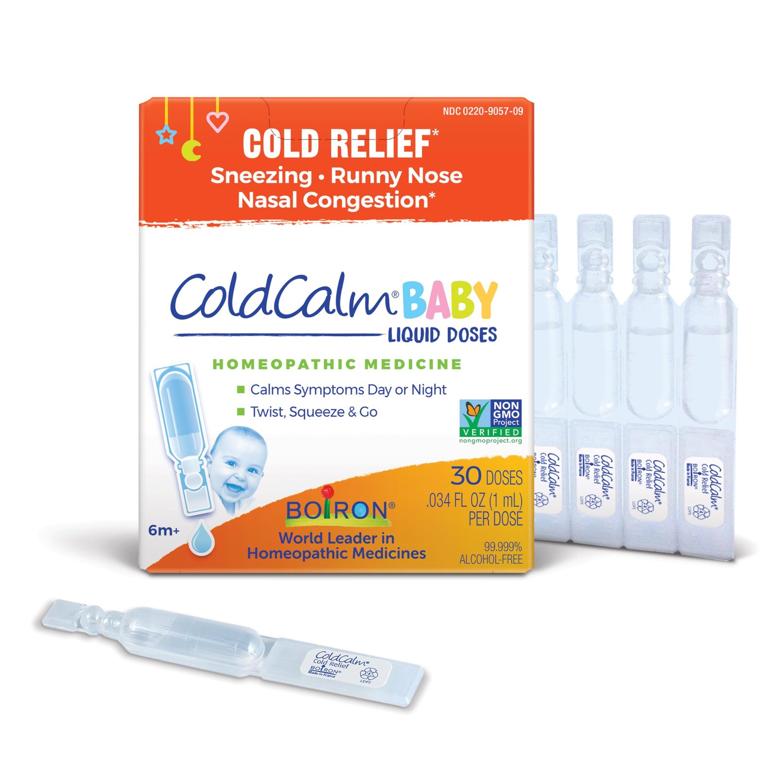 Boiron ColdCalm Baby Single-Use Drops for Relief from Cold Symptoms of Sneezing, Runny Nose, and Nasal Congestion – Sterile and Non-Drowsy Liquid D…