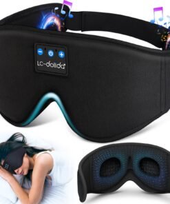 LC-dolida Sleep Headphones, 3D Sleep Mask Bluetooth Wireless Music Eye Mask, Sleeping Headphones for Side Sleepers Sleep Mask with Bluetooth Headph...