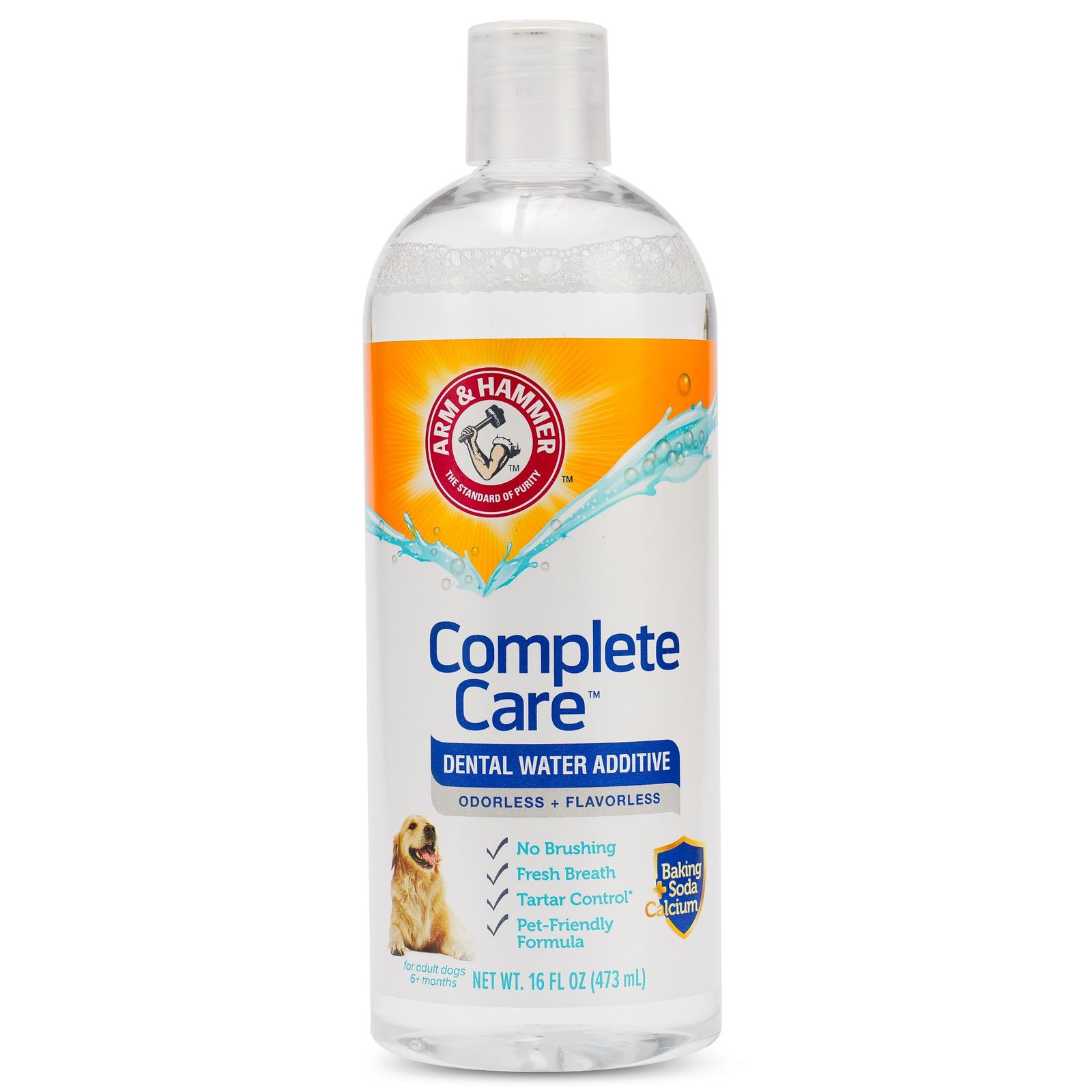 Arm & Hammer Dog Dental Water Additive Breath Freshener, Odorless Flavorless Oral Care Solution for Plaque and Tartar Control, Daily No Brush Denta…