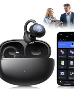 AI Translation Earbuds Real Time, 163 Languages & Accents Translator Ear Buds Audífonos Traductores Inglés Español Open Ear Earbuds Wireless Headph...