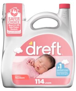 Dreft Stage 1 Newborn Baby Liquid Laundry Detergent, Gentle on Sensitive Skin, HE Compatible, 114 loads
