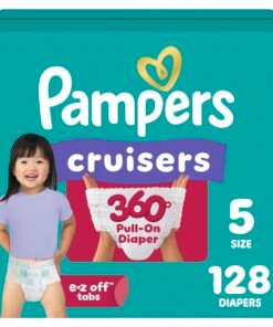 Pampers Diapers - Cruisers 360 - Size 5, 128 Count, Babyproof up to 100% Leakproof Pull-On Diaper