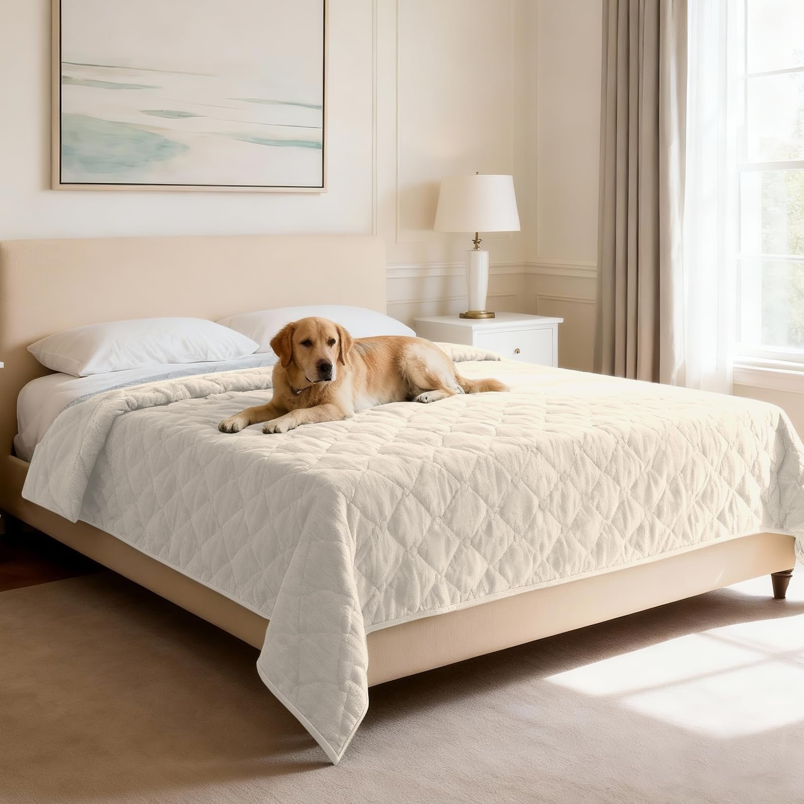 H.VERSAILTEX Couch Cover Chenille Pet Fuzzy Sofa Covers for 3 Cushion Couch Anti Slip Washable Sofa Slipcovers with Strap Soft Couch Protector Cove…