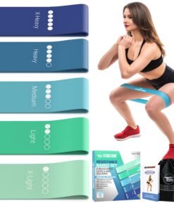 TechStone Resistance Bands Set for Men and Women, Pack of 5 Different Levels Elastic Band for Home Gym Long Exercise Workout – Great Fitness Equipm...