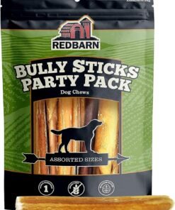 Redbarn Pet Products All Natural 5"-8" Bully Sticks for Small & Large Dogs - Healthy Long Lasting Chews Variety Party Pack - 100% Beef Single Ingre...