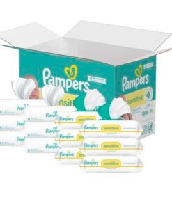 Pampers Sensitive Baby Wipes, Water Based, Hypoallergenic and Unscented, 8 Flip-Top Packs, 4 Refill Packs (1008 Wipes Total)