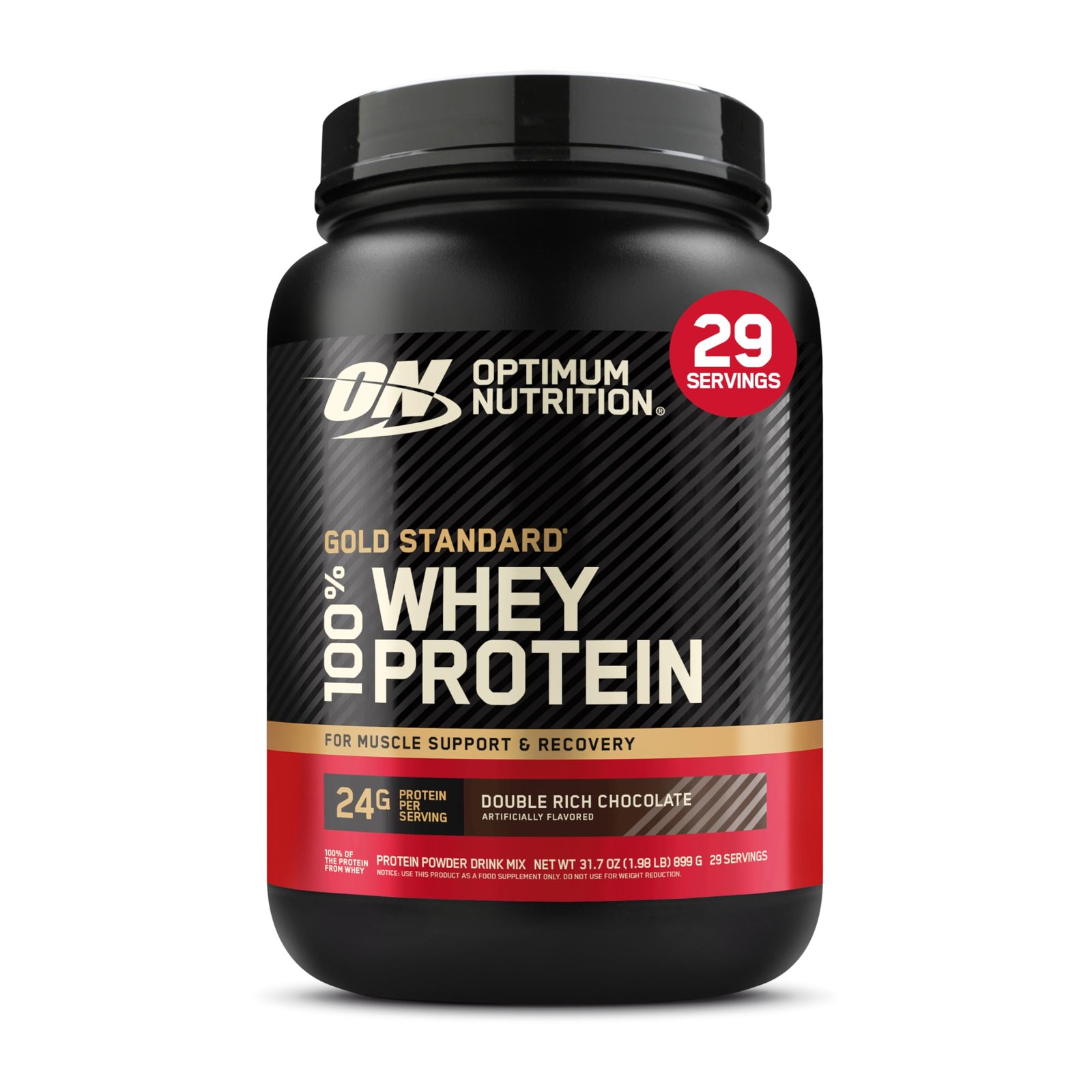 Optimum Nutrition Gold Standard 100% Whey Protein Powder, Double Rich Chocolate 1.98 Pound