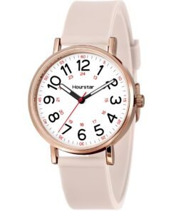 Women's Analog Nurse Watch with Second Hand for Nursing, 12/24 Time, Silicone Band, Easy Read