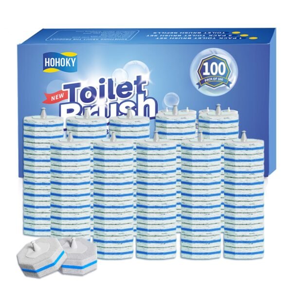 100pc Bulk Toilet Wand Refills – Disposable Toilet Brush Replacement Heads, Pack for Household Cleaning Bathroom cleaners Compatible Heads,washroom…