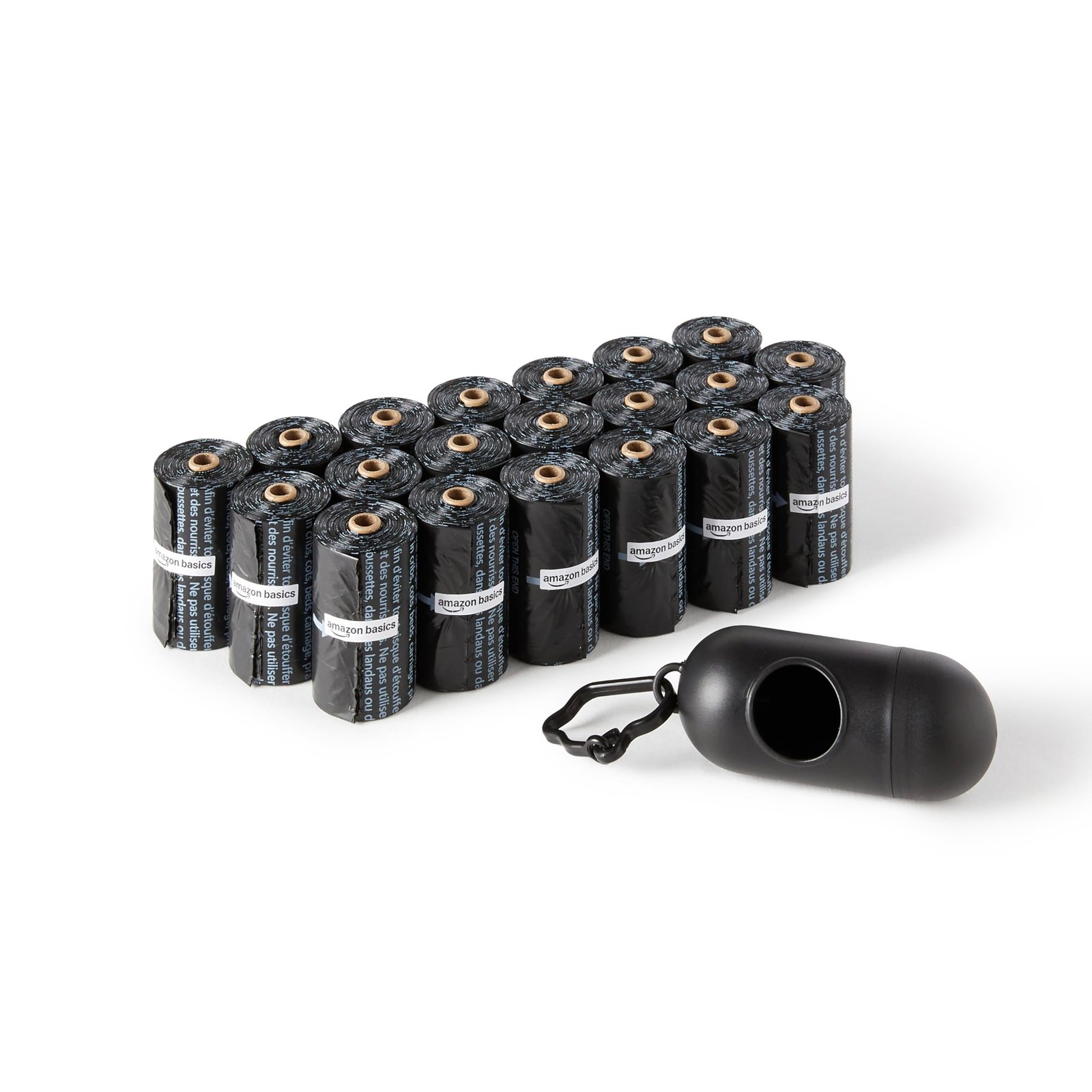 Amazon Basics Dog Poop Leak Proof Bags with Dispenser and Leash Clip, Unscented, 13″ x 9″ Large Size, 300 Count