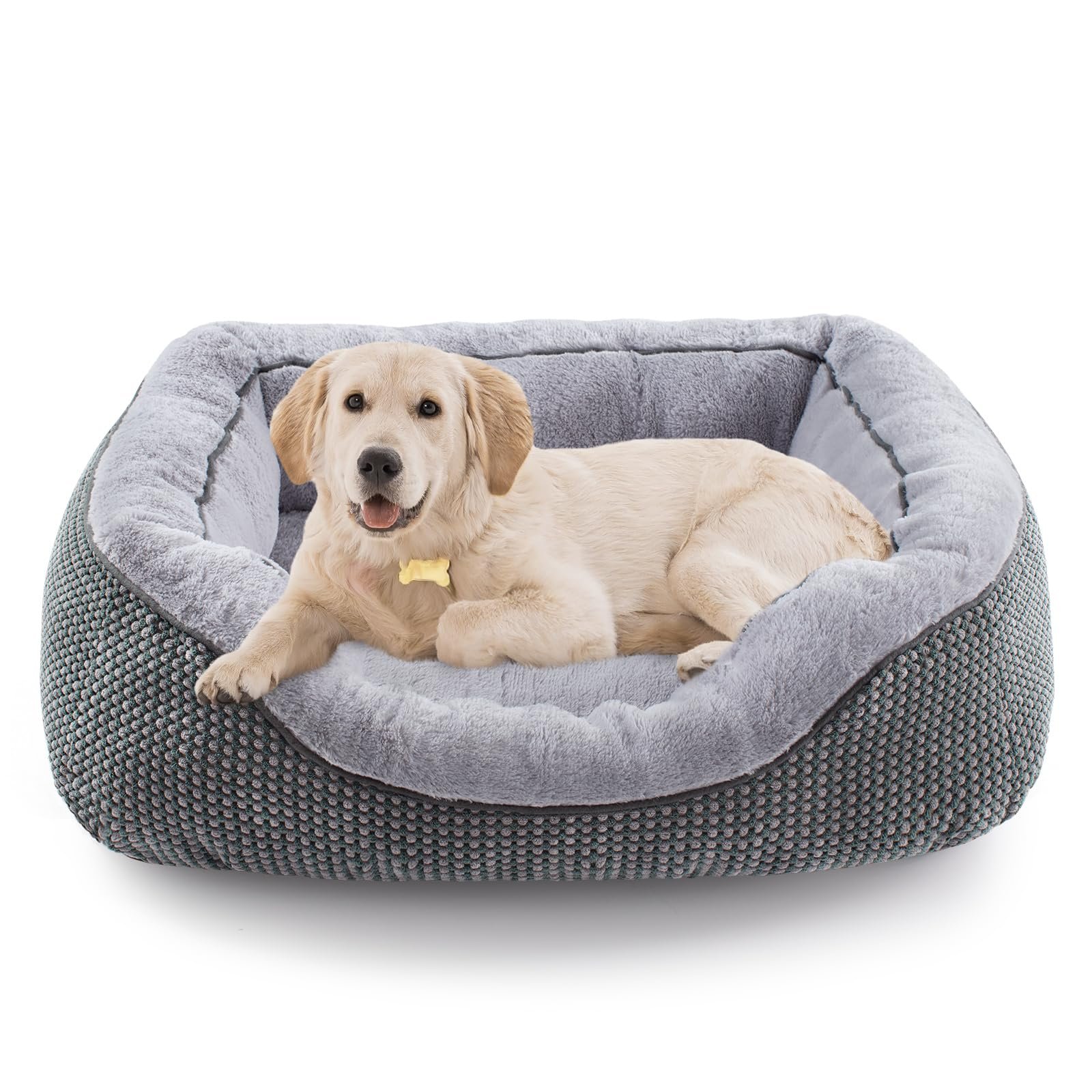 INVENHO Medium Dog Beds for Medium Dogs Washable, Rectangle Dog Bed Medium Size Dog, Orthopedic Dog Bed, Warming Soft Calming Sleeping Puppy Bed Du…